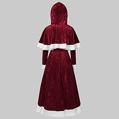 Акклианский коледен костюм на Червената Шапчица, жената бархатное рокля и наметало с качулка, комплект от руното, костюм на фея за