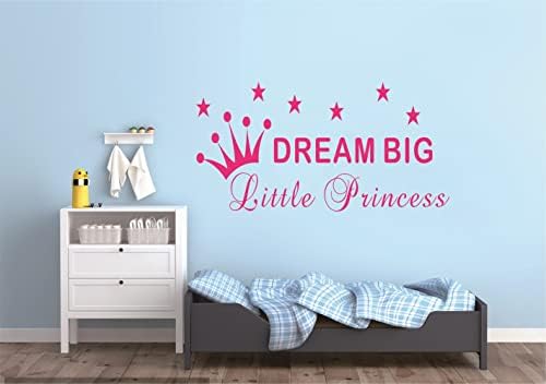 Принцеса Короната на Стикер на Стената Vinyl Стикер за Деца Декорация на Спалня За Малки Момиченца с един Цитат мечтае
