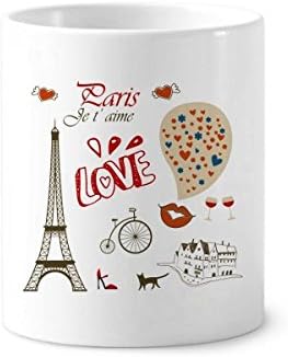 Любовта Париж Франция Айфеловата Кула Четка За Зъби На Писалка Притежател Чаша Керамична Поставка За Чаша За Моливи