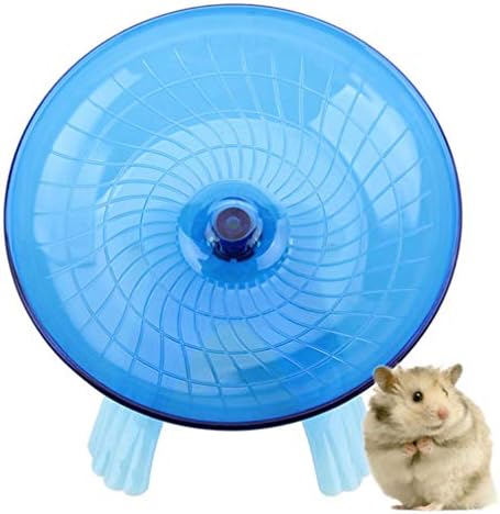 Колело за упражнения POPETPOP Hamster Flying Saucer, Синьо - Трайно чекрък от ABS-пластмаса Премиум-Клас за Чинчили, един gerbil, Протеин,