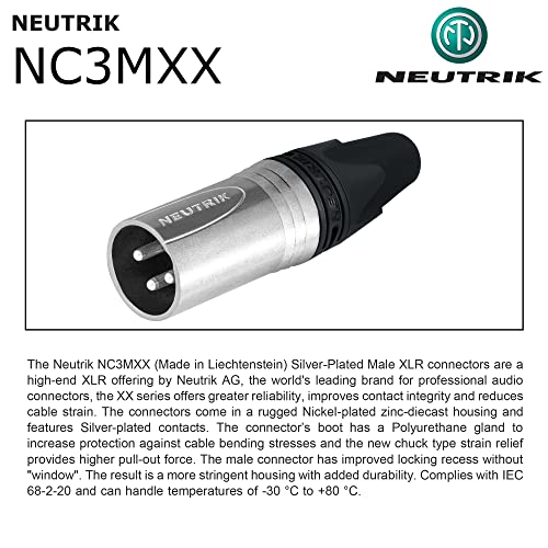 Най-ДОБРИТЕ В СВЕТА КАБЕЛИ 2 бр. - 10-Крак Балансиран микрофон, кабел, обичай с помощта на Mogami 2549 (черен) Кабели и конектори Neutrik NC3MXX и NC3FXX сребрист цвят XLR