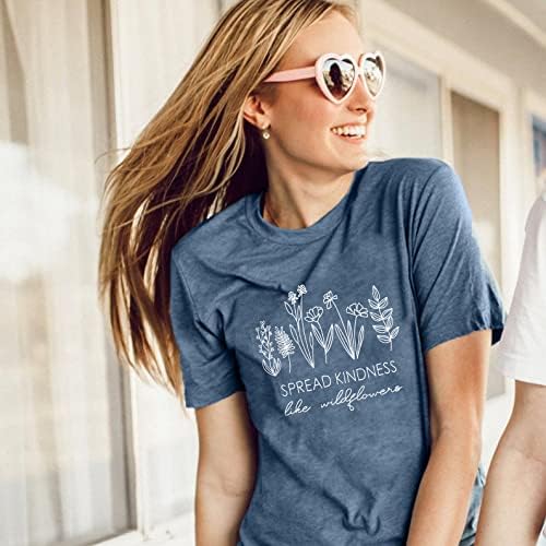 Женска тениска с изображение на Доброта И Положително Изказване, Вдъхновяваща Тениска за Любителите на Растения, Ежедневни Тениска