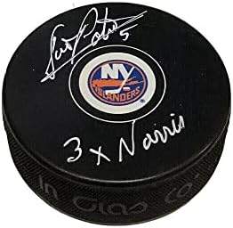 ДЕНИС ПОТВИН подписа на шайбата на Ню Йорк Айлъндърс - 3 пъти Норис - за Миене на НХЛ с автограф