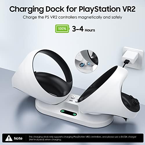 Зарядно устройство TiMOVO контролера на Playstation VR2, док-станция за зареждане, която е Съвместима с контролер PS VR2, Настолна