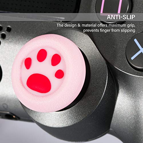 Playrealm Мек Каучук Силиконов калъф с 3D текстура за улавяне на палеца x 4 за PS5, PS4, Xbox X Series / S, Xbox One, контролер Switch