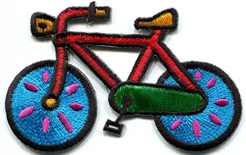 Лот от 5 Ретро Велосипеди под Наем Колоездач на 70-те години на Детски Забавни Бродирани Апликации Железни Ивици Нови
