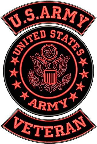 Железни ивици за ветерани от армията на САЩ Големи ивици Червен, златен или бял цвят (бяло КЪМ черно)