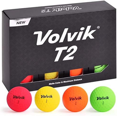 Иономерные Полимерни топки Volvik T2 с матово покритие за Ниско страничното въртене за по-дълги дистанции, 2 броя, 1 килограм