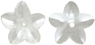 Акрилни цветя NBK KE1304, бели, около 0,7 инча (19 мм), Опаковка от 4