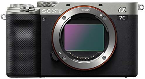 Беззеркальная цифров фотоапарат Sony Alpha 7C, Сребрист цвят (Само корпуса), Комплект с SD-карта на 128 GB, Раница, Мини статив,