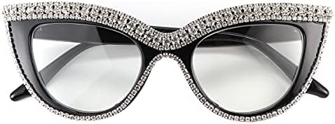 БЕЗЦЕННИ Очила Котешко око, украсени с пайети, уголемени очила за четене, блокер синя светлина