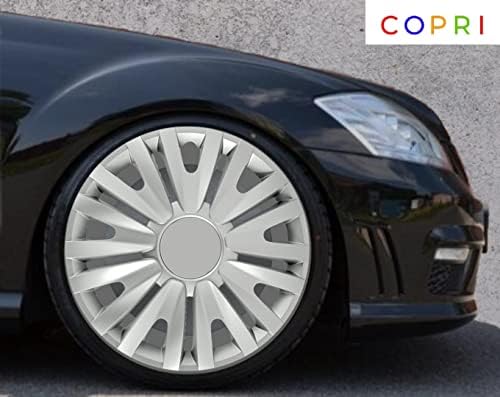 Комплект Copri от 4 Джанти Накладки 15-Инчов Сребрист цвят, Защелкивающихся на Главината, Подходящ За Hyundai Accent