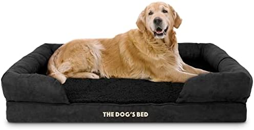 Ортопедично легло за кучета XL Black Изкуствена PL 43,5x34, Висококачествена пяна с памет ефект, Улесняваща на болката при