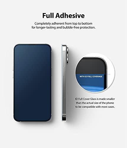 Защитно стъкло Ringke Full Cover, съвместимо с предпазно фолио за екран на iPhone 13 Pro Max, която предпазва от надраскване, удобна за използване в портативни случай, с пълно покр?