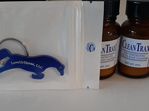 Комплект от 2 Опаковки почистващо средство за конски копита CleanTrax с брелоком за отваряне на бутилки с форма на кон