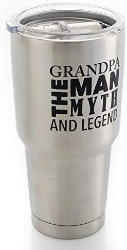 Elanze Designs Дядо, Човек, Мит, Легенда 30 Грама, Пътна чаша от Неръждаема стомана с капак