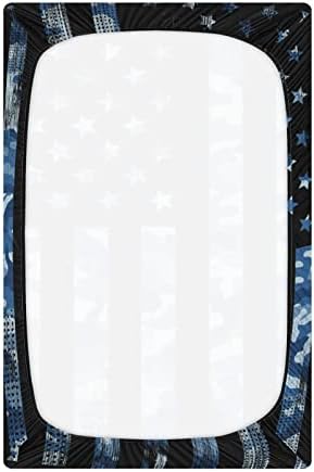 АЛАЗА на САЩ, Американския Флаг, Тъмно Синьо Камуфляжные Кърпи за Яслите, Чаршаф за Люлка за Момчета и Момиченца, Стандартен