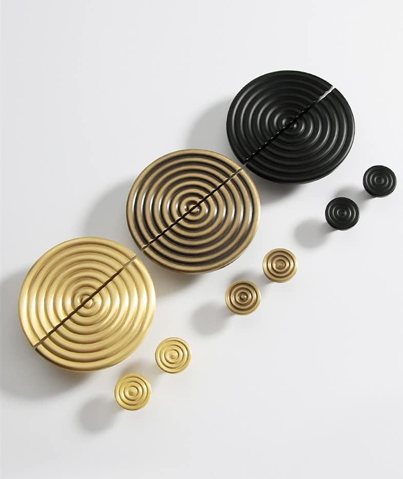 MFYS Черни Дръжки за чекмеджета във формата на Полукръг, Златни Месингови Дръжки за Кухненски шкаф, Бронзови Дръжки за чекмеджета на