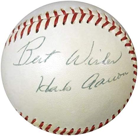 Ханк Аарон и Други Официални Бейзболни топки с автографи на Best Wishes, Ретро PSA/DNA W05048 - Бейзболни топки с автографи