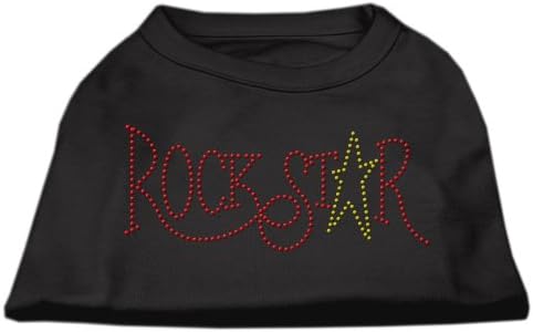 Тениска за кучета на RockStar С пайети, Черна XXL (18)