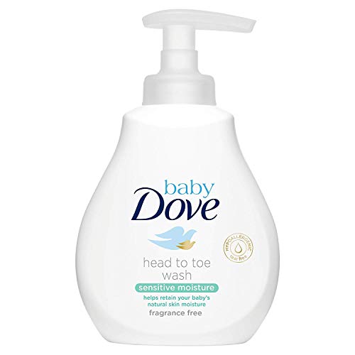 Помпа за измиване на тяло на Dove Baby Sensitive Moisture от главата до петите - 6,76 течни унции / 200 мл x 3 опаковки, Без ароматизатори
