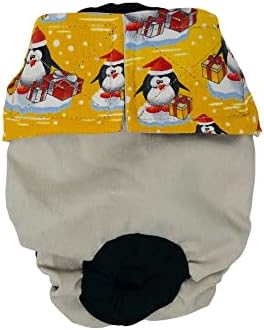 Водоустойчив Пелена за кучета Barkertime Yellow Коледа Penguin на Морозном Крема Премиум-клас, XL, с отвор за опашката - Произведено