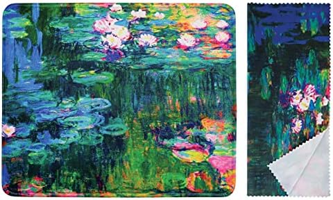 Подложка за мишка Claude Monet Water Lilies VI с прошитыми ръбове. Цветна класическото произведение на изкуството. Нескользящая