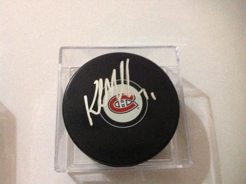 Кърк Мюлер е подписал хокей шайба Монреал Канадиенс PSA DNA COA С автограф d - за Миене на НХЛ с автограф