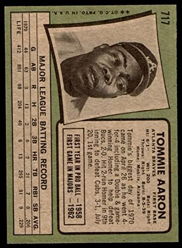 1971 Topps 717 Томи Аарон Атланта Брейвз (Бейзболна картичка) Ню Йорк /MT Braves