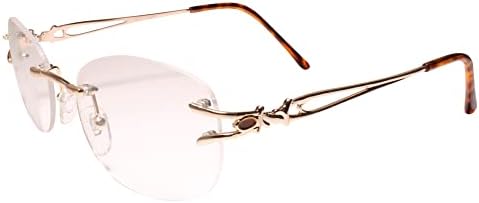 Старомодни Реколта Овални Дамски Очила за четене Без Рамки от Злато Проба 1.50