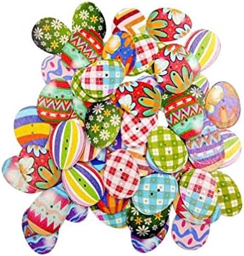 PRETYZOOM 100 бр. Великденски Яйца Копчета Дървени Копчета с формата на Яйце Дървени Великденски Пролетта Копчета за Шиене на Дрехи