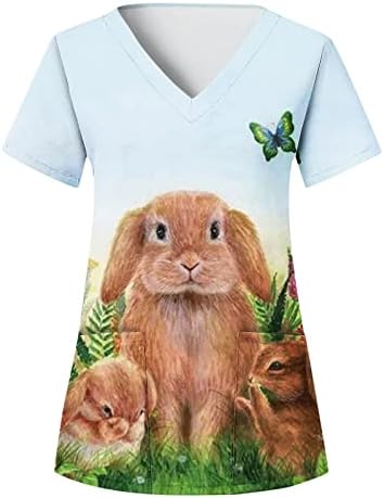 Дамски Ризи На Ден честит Великден, Цветна Тениска с изображение на Лов За Яйца, Сладък Заек за Момичета Pirnt, Тениски Свободно,