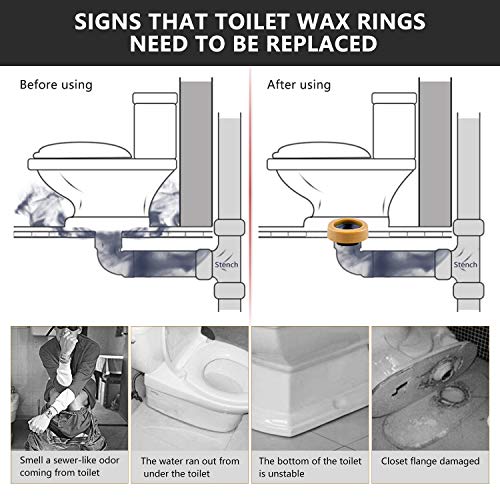 Набор от восъчни пръстени за тоалетна повишена дебелина с фланец и болтове за подови абитуриентски казанчета Нова инсталиране или повторно седалка, подходящ за 3-и