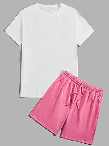 OYOANGLE Мъжки Облекла от 2 теми Тениска с графичен принтом и Шорти Комплект Спортен Костюм
