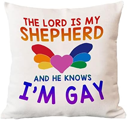 Пансексуальный Трансгендерный ЛГБТК-гей, Дъгата Наволочный Калъф, Господ е Мой Пастир, и Той знае, че съм гей, Калъфка за възглавница,