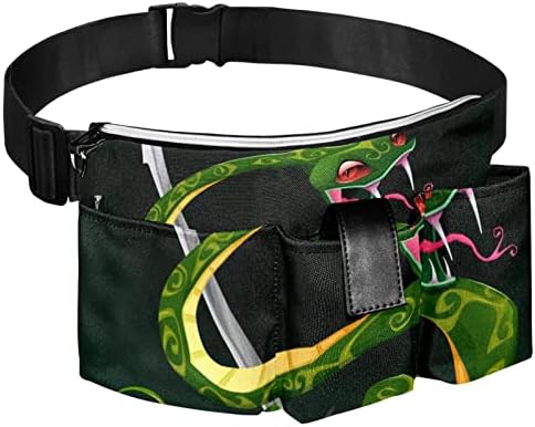 Поясная чанта във формата на зелен китайски Змии за жени и Мъже, Скута Чанти, Поясная чанта за бягане, Голяма чанта с регулируема