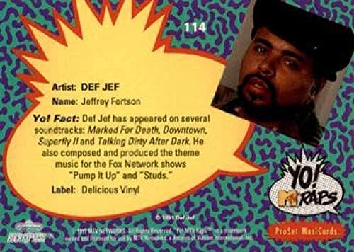 1991 Pro Set Йо MTV Рап Неспортивный 114 Def Jef Официалната Музикална картичка стандартен размер