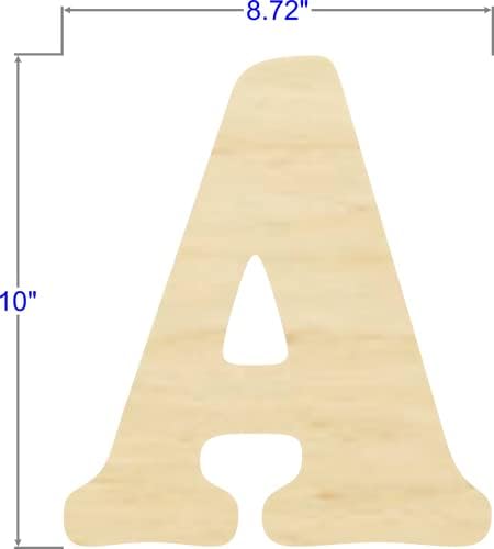 Комплект дървени букви размер на 1, 10 x 1/4 инча A, направени шрифт Goudy, за diy от дърво, художествени произведения за деца или възрастни,