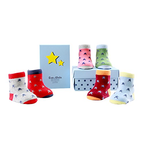Комплект розови нескользящих чорапи Agibaby за малки момиченца, 6 двойки, 0-12 месеца, в стилна кутия с приятен дизайн на чорапи