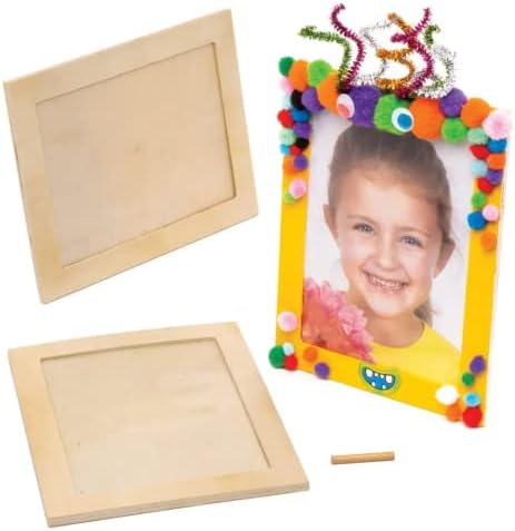 Големи дървени рамки за снимки Baker Ross AW724 - Комплект от 4 теми за творчество и на бродерия за деца