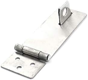 X-DREE Сребро болт в вратата на работния кабинет с дължина 9,5 см от неръждаема стомана с скобяным ключалка (9,5 см de