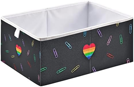 Emelivor Кутия за съхранение на кубчета с розови сърца, Сгъваеми кутии за съхранение, Водоустойчив кош за играчки, органайзер за кубчета, Кутии