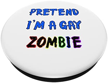 Притворись, че съм гей-Zombie Хелоуин Гей-Бигендер Флаг Прайда PopSockets С възможност за смяна на PopGrip