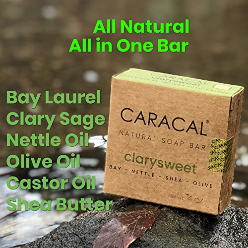 Естественият сапун CARACAL Clarysweet Вегетариански Herbal за мъже и жени със силен аромат на дафинов лист, градински чай, коприва,