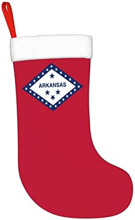 Cutedwarf Флаг Арканзас Коледен Отглеждане На Коледни Празнични Украси Камина Окачен На Стелката 18 Инча(А)А) Чорапи