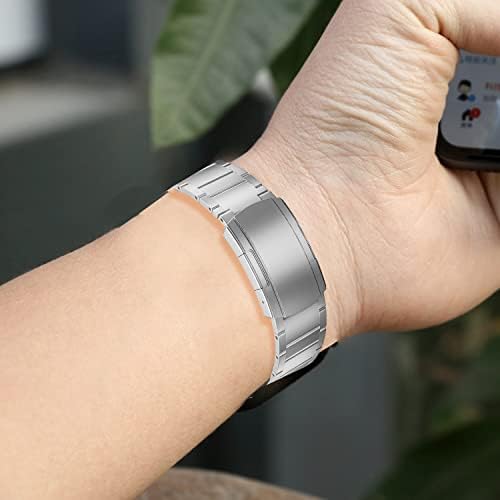 WIGERLON Съвместим с Apple Watch Ultra Titanium Band 49 мм, съвместим с Iwatch Band Серия 8/7 45 мм 44 мм Ban за мъже и жени черен