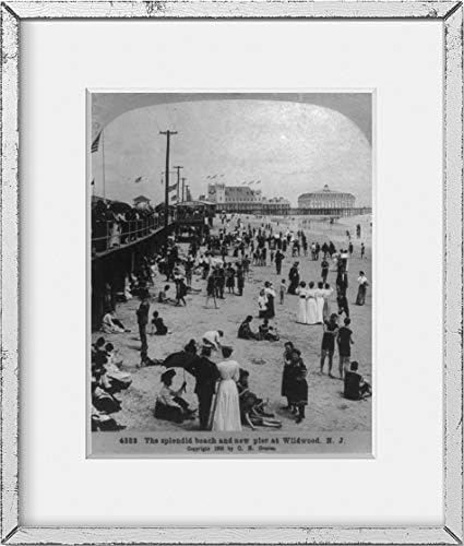 БЕЗКРАЙНИ СНИМКИ Снимка: Великолепен плаж | Нов пиърс | Wildwood, Ню Джърси | 1905 | Исторически възпроизвеждане на снимки