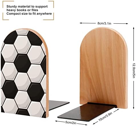 Футболни нескользящие Дървени поставки за книги с футболния модел, тежкотоварни портретно корк за декоративни рафтове (1 чифт)