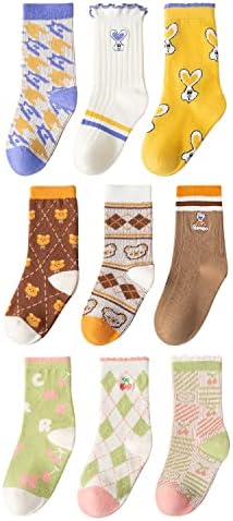 Детски чорапи INOBAY, 9 Опаковки, Детски Чорапи, Чорапи за деца, Памучни Чорапи за Момичета И Момчета
