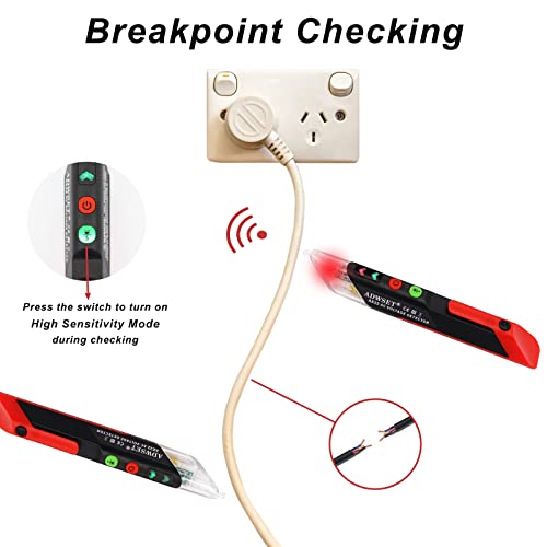 Тестер на напрежение / Безконтактен Тестер на напрежение, Електрически Тестер ADWSET за точки на прекъсване на кабели под напрежение /Нулево